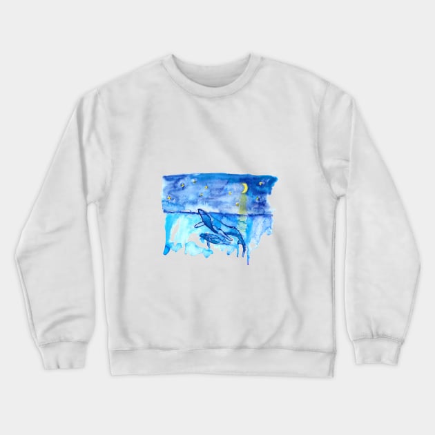 Humpback whale Crewneck Sweatshirt by RosaliArt